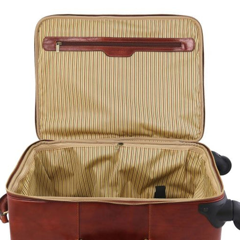 TL Voyager - 4 Wheels vertical leather trolley